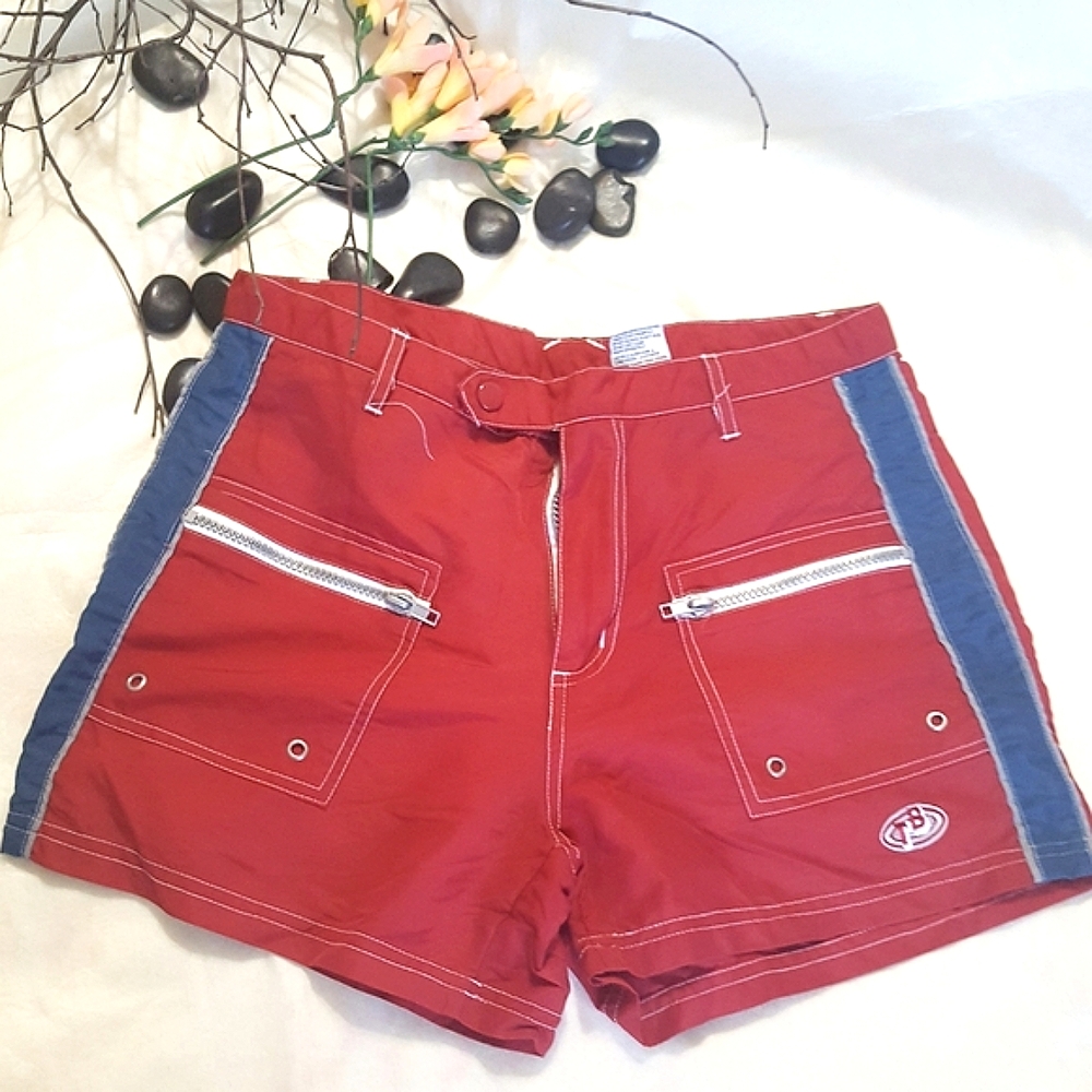 Vintage🔥Trend Basic🔥Zipped Pocket Cargo Sporty Beach Shorts
